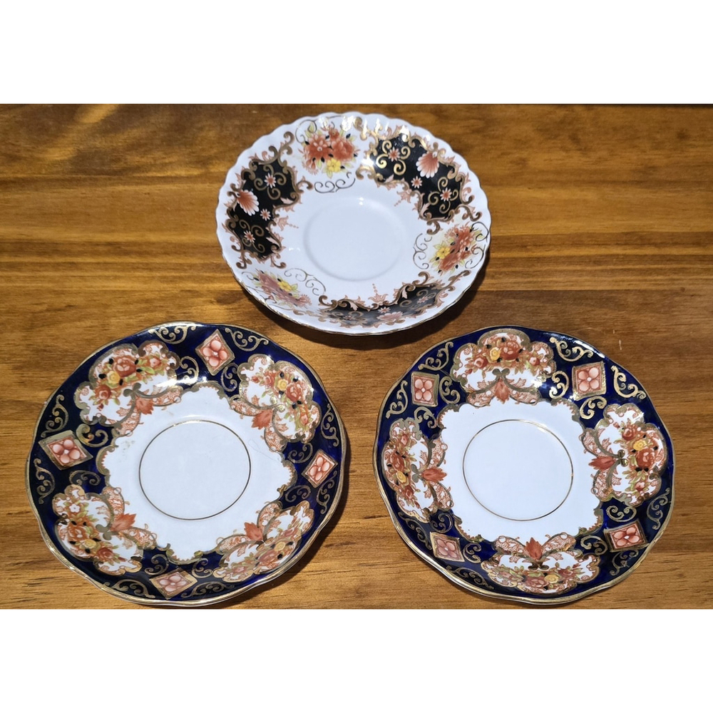 3x Royal Albert Bone China Saucers Heirloom & Heritage Patterns Made in England